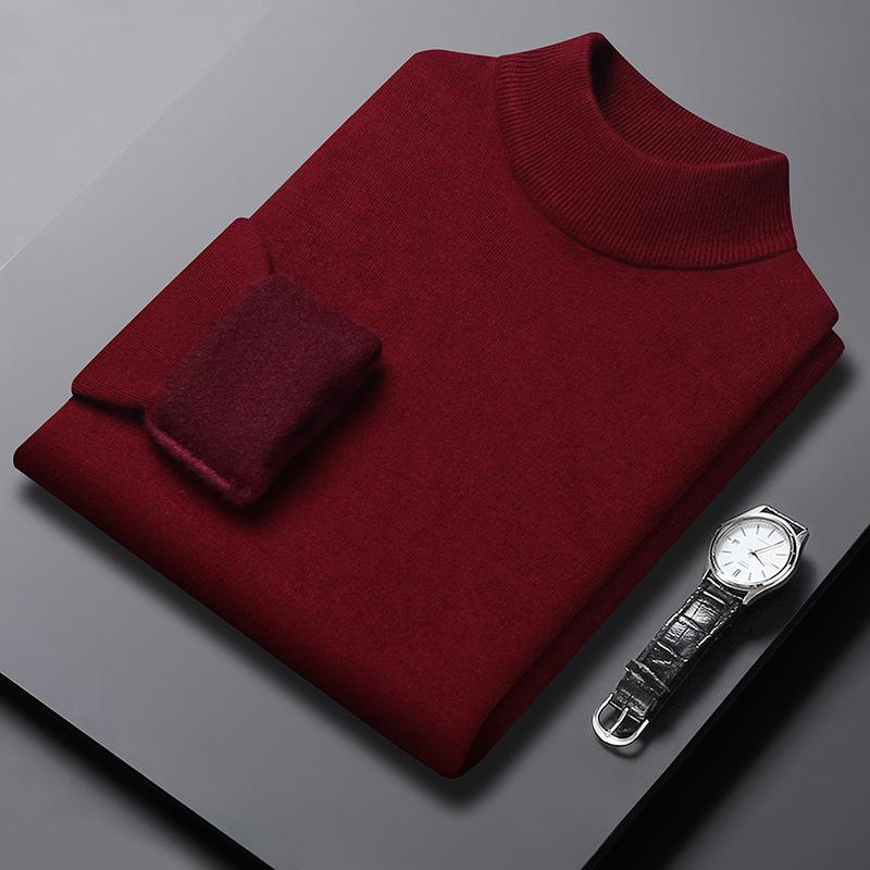 

Мужской новый осенне-зимний полуводолазный однотонный свитер среднего возраста, модный повседневный эксклюзивный свитер XXXXL