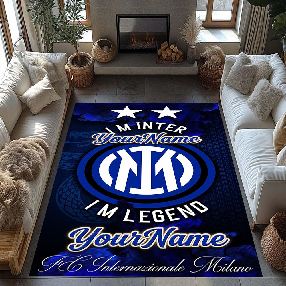 Inter Milan Personalized Name Floor Rug Office Rug Suitable for Decorate room Foyer Bedrooms Living Rooms Antislip Carpet Office home decor
