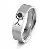 Anello Hip Hop Doodle Unisex in Acciaio Inossidabile Anello Trendy Divertente Stickman con Dito Medio per Coppie Regalo per Feste