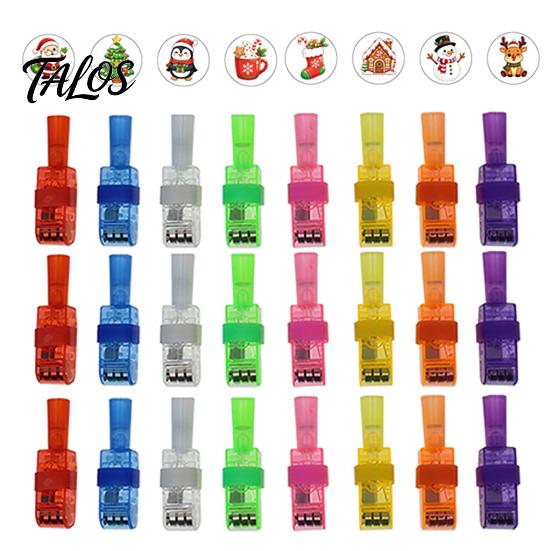 Snowman Reindeer Finger Lamps 24Pcs Christmas Projector Rings, LED Light‑Up Lights, Projection Rings for Kids Xmas Party Favors, Adjustable Stocking