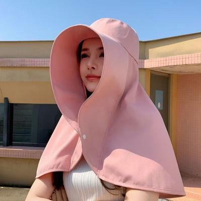 Summer Sunhat with Shawl Large Brim Full Protection Anti-UV Sunscreen Cap Quick Drying