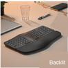 White Backlit Ergonomic Split Keyboard Bluetooth 2.4G Wireless Keyboard with Wrist Rest Rechageable Keyboard for Windows/Mac