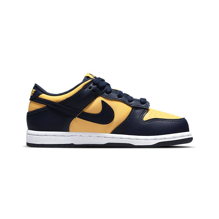 Nike Dunk Low PS Michigan 2021 Kids Sneakers Blue Varsity-Maize Midnight-Navy CW1588-700