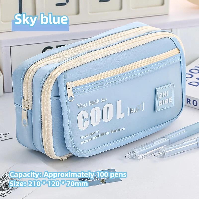 Large-capacity High-value Student Pencil Case Stationery Box Simple Stationery Bag Multi-layer Student Supplies Storage Bag