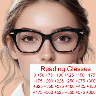 TR90 Anti Blue Light Oversized Square Reading Glasses Women 2025 Luxury Prescription Eyeglasses Far Sighted Transparent Glasses