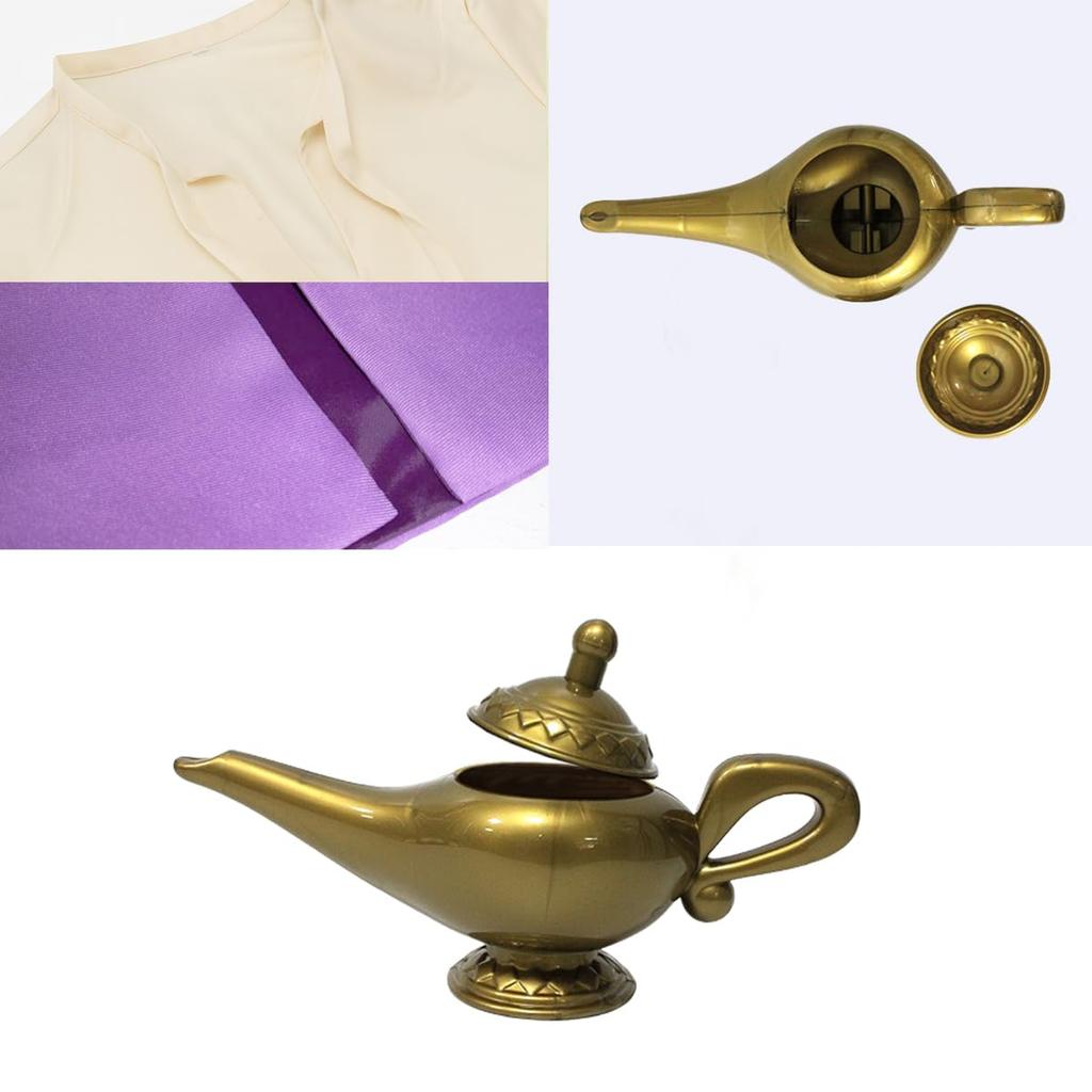 [monoii] Aladdin Cosplay Costume with Magic Lamp, Halloween Costume for Adults, Sizes S, M, L, XL, C063