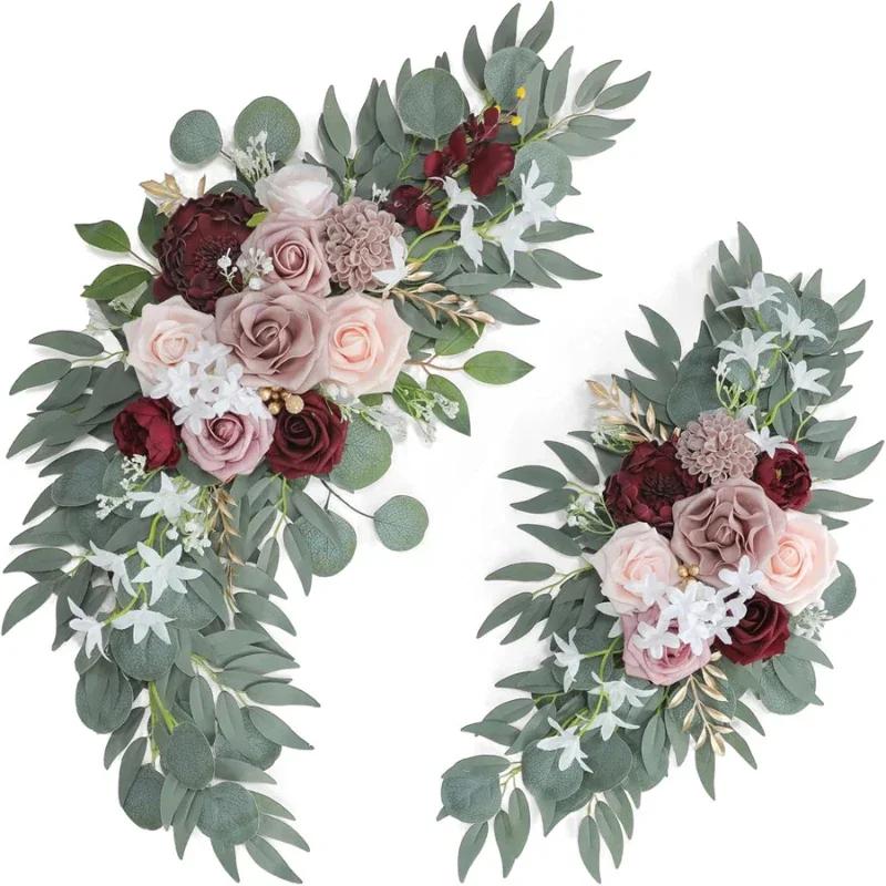 Lotus Root Pink Welcome Flower Hotel Signage Floral Arrangement Wedding Arch Flower Wedding Outdoor Decoration Rose