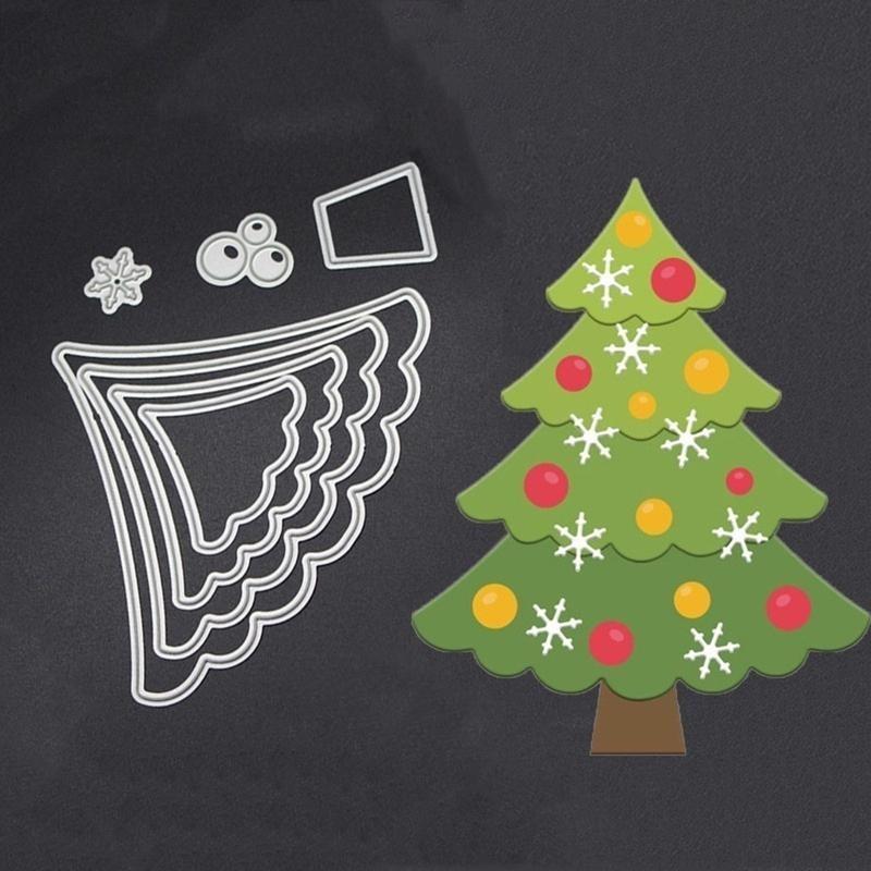 1ks Kreativní vánoční stromek vyřezávací šablona papír DIY řemeslo scrapbooking