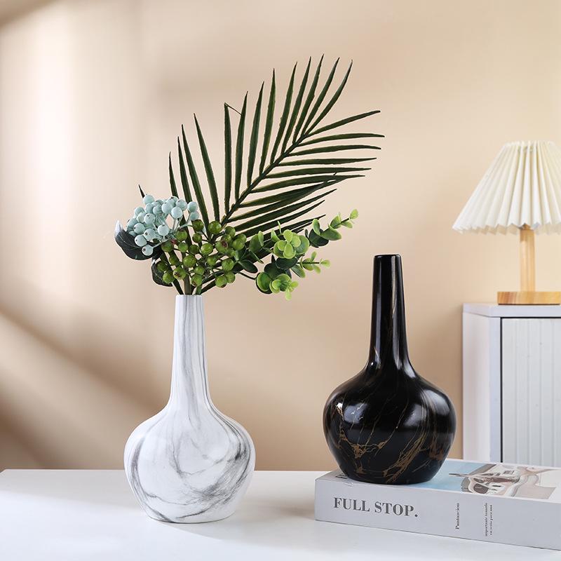 Modern Wabi-Sabi Marble Vase - Minimalist Decor for Home or Hotel