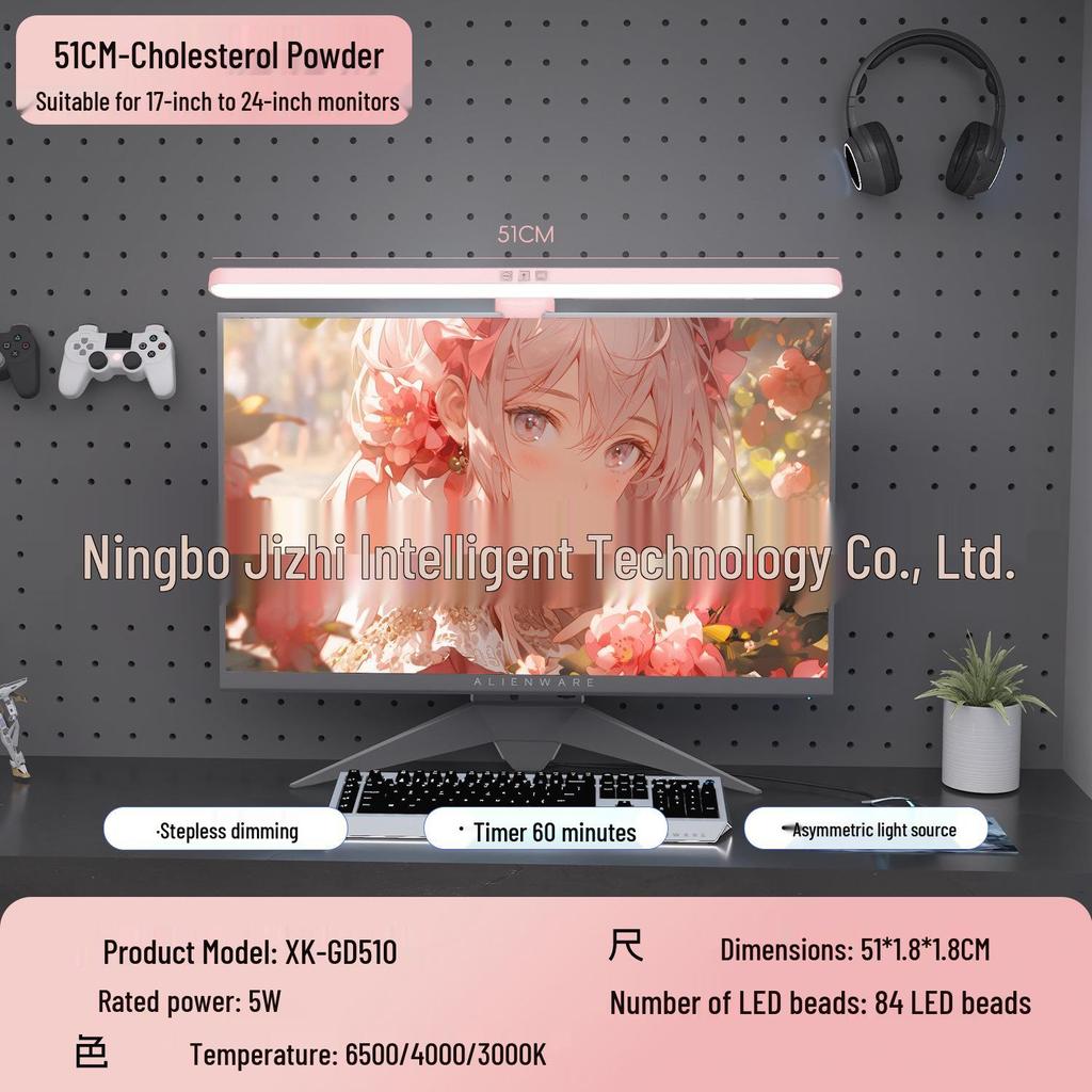 Asymmetric LED Eye Protection Desk Lamp for Computer Screens