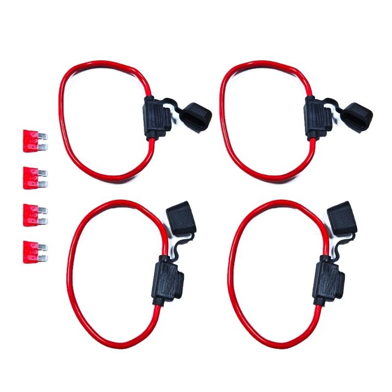 Pack Of 4 12V Inlines Fuses Holders Tinned Brass Wire Materials Accessory for Automotive And Marine Applications 1