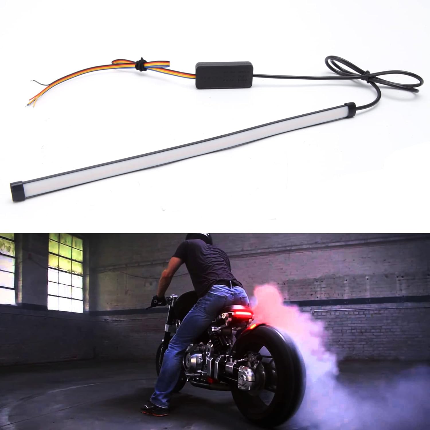 Universal led Light Strip Tail Brake Stop Running Turn Signal 108LED 11  Flexible led light for motorcycle