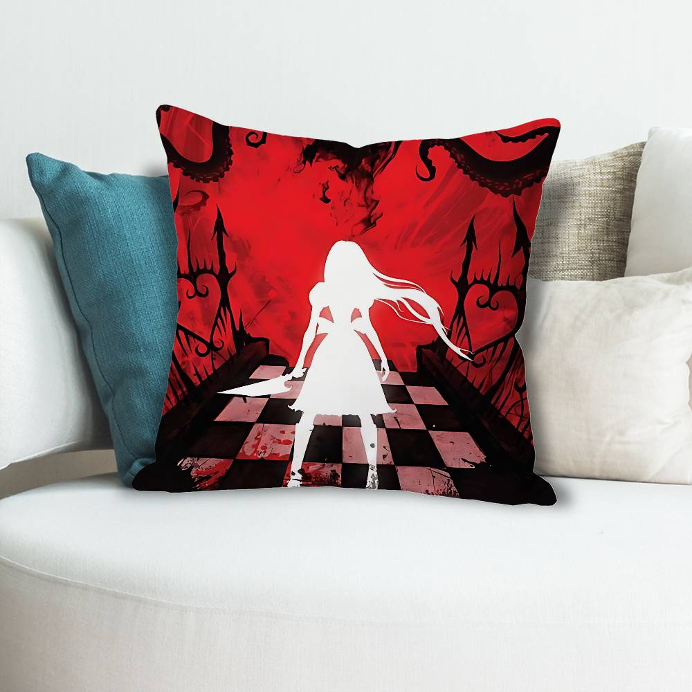 GAME AAlice MMadness Returns Various Sizes Square Pillow Case For Car Home Bedchamber Decor Custom Valentine Gift