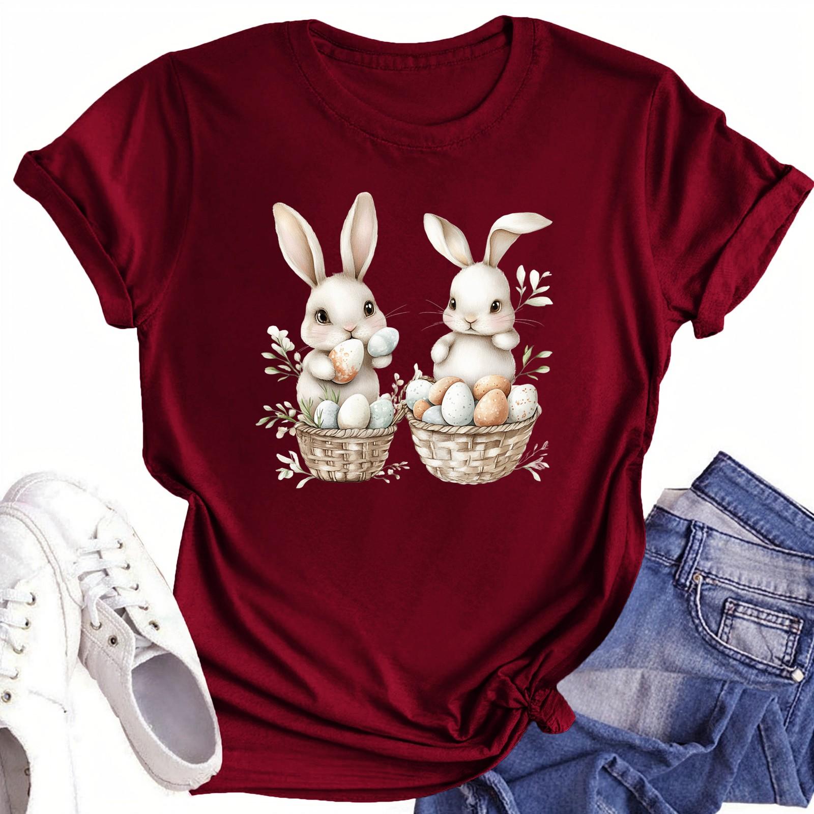 

Женская повседневная футболка с круглым вырезом и короткими рукавами с принтом XXL винный