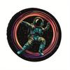 1pc Car Tire Cover Protector With Vibrant Cosmic Astronaut & Starry Sky Swirl Design, UV-Resistant Durable Polyester Fabric For