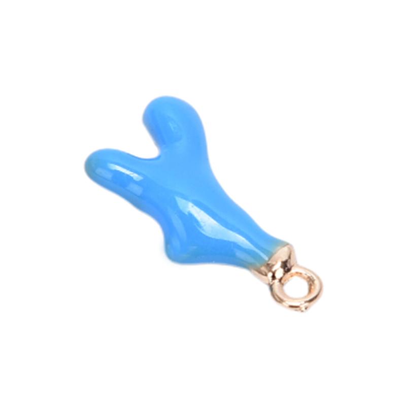 10Pcs Alloy Enamel Antler Shaped Charms Pendant Jewelry Making Craft Accessory