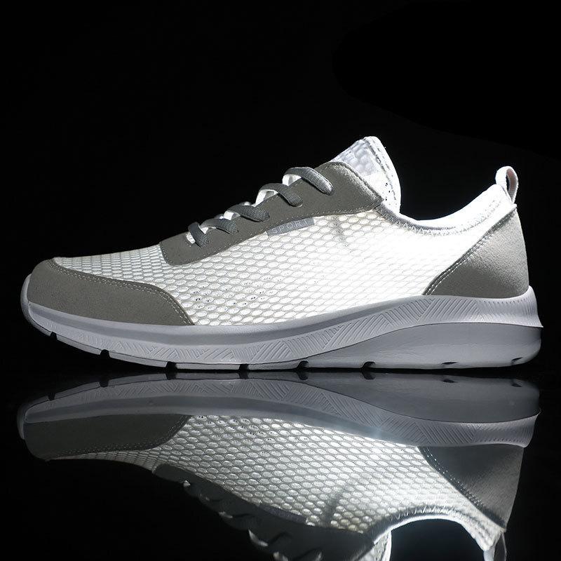Summer Men Casual Shoes Lightweight Lace-up Sneakers Men Breathable Mesh Walking Shoes Fashion Mens Gym Shoes Plus Size 39-48