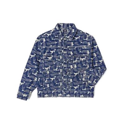 Button-Down Long Sve Denim Jacket Men Jackets Dark-Blue LMT004985101253A02928