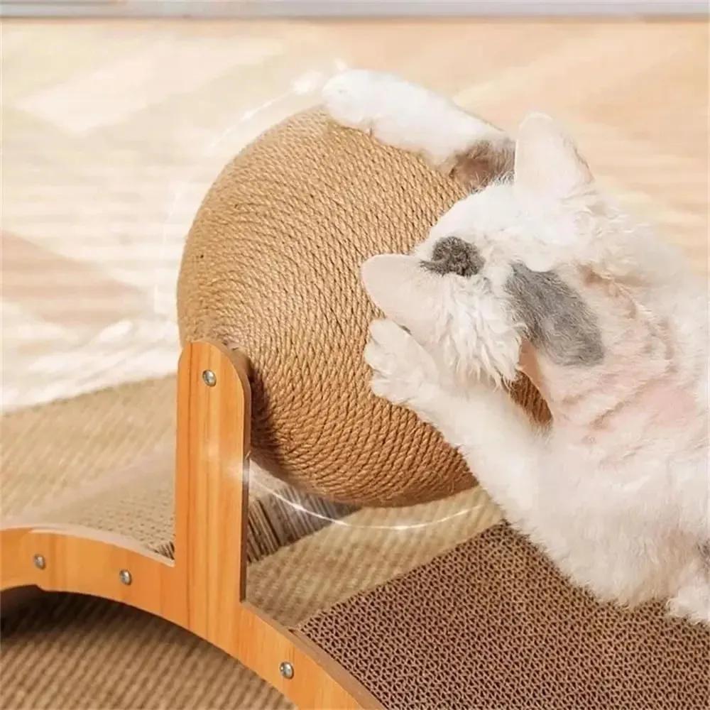 Cat Toys Wear Resistant Pet Scratch Ball Milling Claw Device Cat Scratching Board 2 In1 Cats Scratchi Ball Pet Interactive Toys