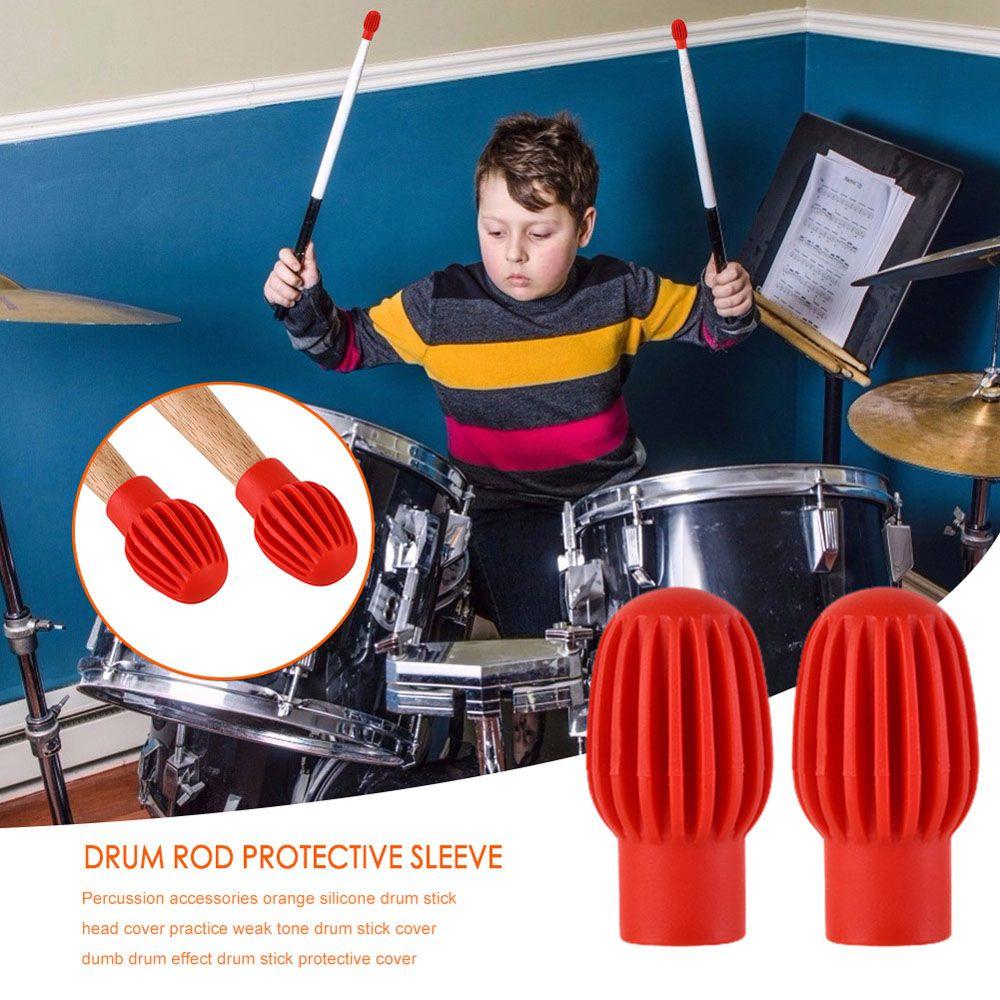 Silicone Sleeves Drumstick Mute Damper Drum Stick Head Percussion Accessory Drum Stick Practice Tip