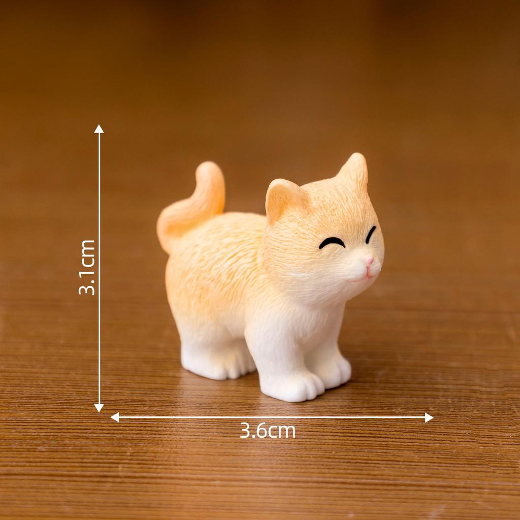 5PC Micro Landscape Creative Cute Orange Cat Kitten Doll Mini Desktop Ornament