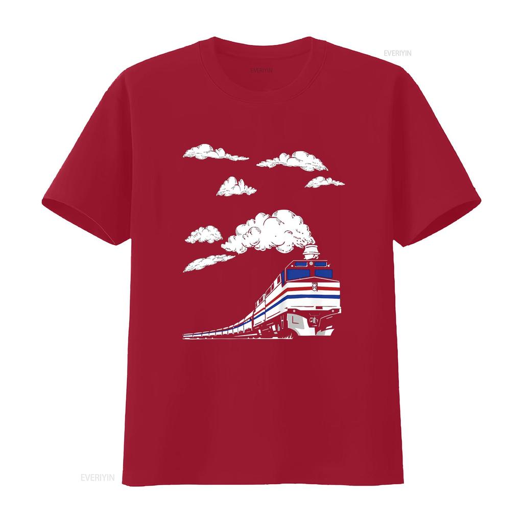 Super Fun Youth Train T shirt For Kids Children Boys Girls vintage Washed Soft fashion Top For Everyday Wear Stylish Slightly