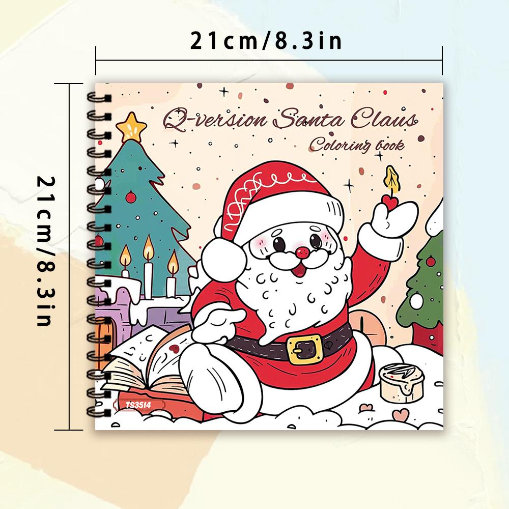 30 Sheets Spiral Coloring Book, 8.3x 8.3in100gsm Thick Paper for Adult Teenagers for Emotional Relief, Christmas Gift