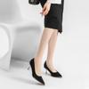 Professional OL High Heels Stiletto Heel Pointed Leather Temperament Single Shoes Commuter Women's Shoes
