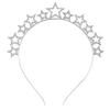 Zinc Alloy Rhinestone Star Headband - Festive Five-Pointed Star Holiday Crown
