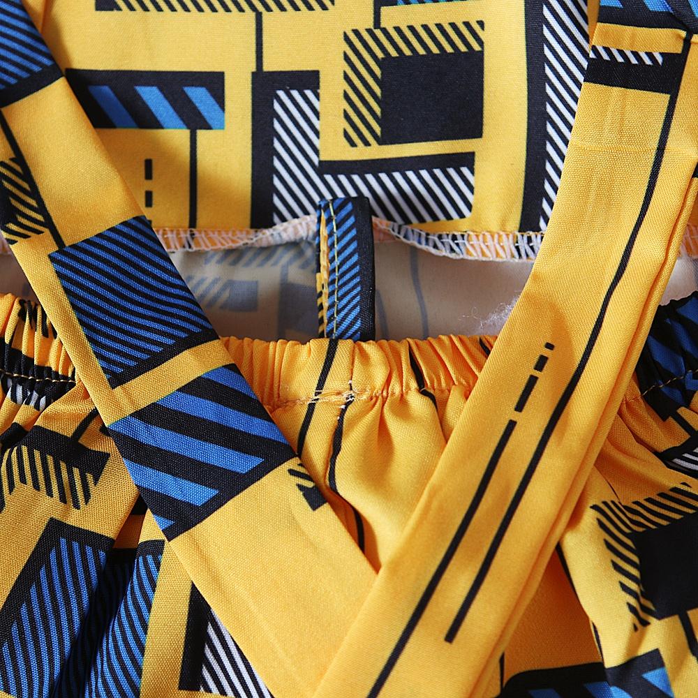 Baby Kids Girls Clothes African Boho Style Printed Ruffle Sleeves Jumpsuit Clothes for 1-5 Years