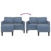 2 Seater L Shaped Sofa with Chaise Longue Blue 125 cm Linen
