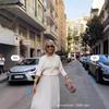 Women's Light Gray Short Sleeve Top and Chiffon Skirt Two Piece Set Casual Outfit