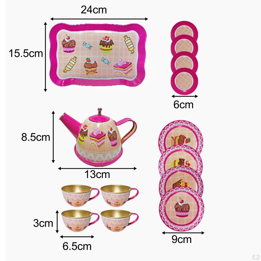 Nachmittagstee-Set Spielzeug Kleinkinder Pädagogisch Prinzessin Teekanne Tassen Tablett für Alter 3 4 5 6