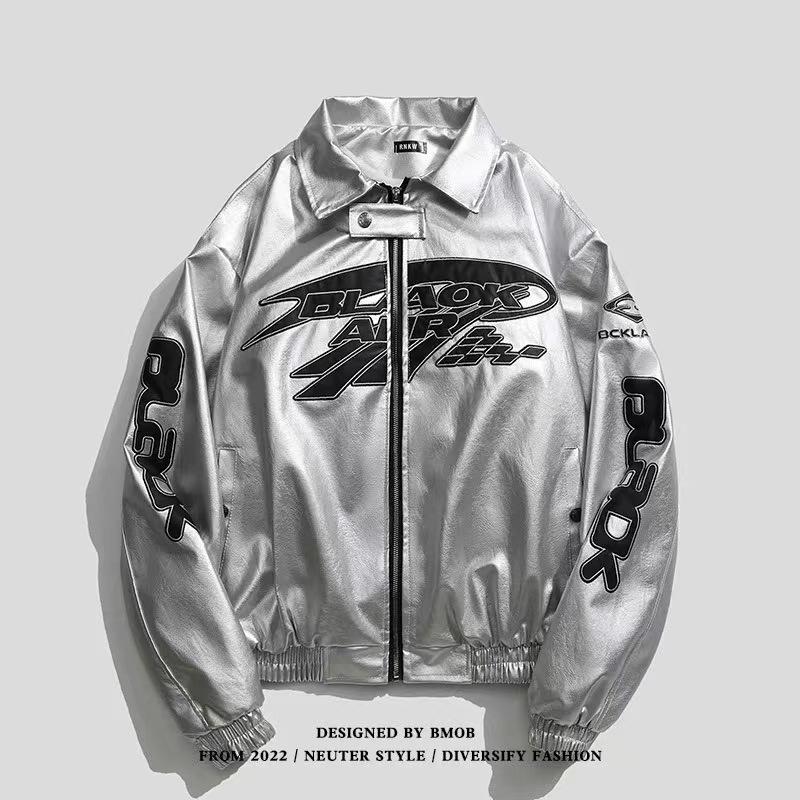 Jaqueta de Motociclista em Couro PU Estilo Retrô Americano: Casaco de Baseball Streetwear de Outono/Inverno de Alta Qualidade para Homens/Mulheres