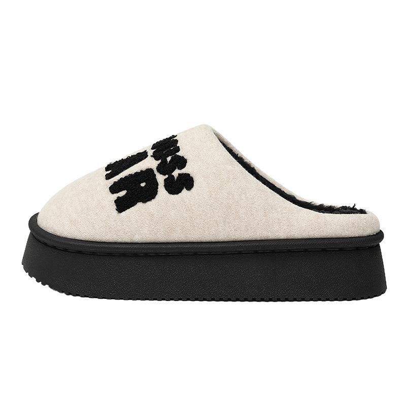 2025 New Cotton Slippers Autumn and Winter Indoor Home Simple Warm Piled Thickened Cotton Mop