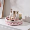 Handmade Cotton Rope Tassel Storage Tray - Round Desktop Organizer Basket