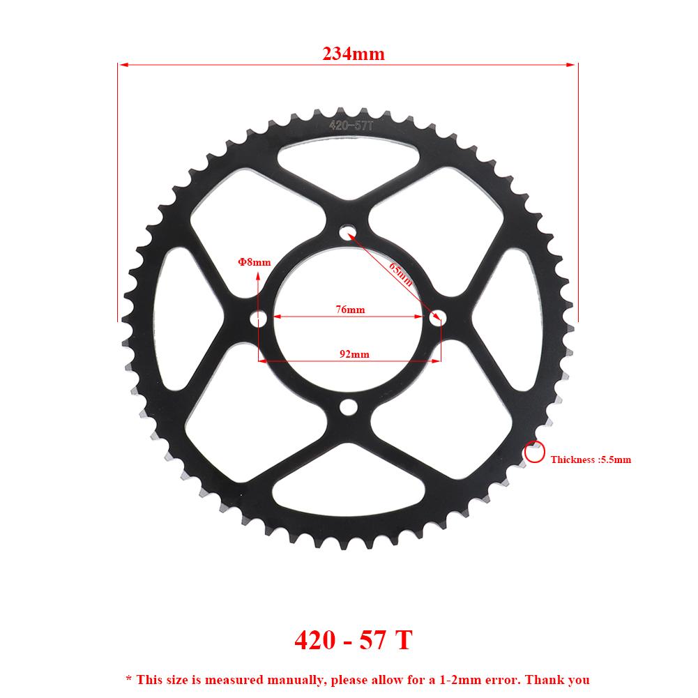 420 51T 57T 60T 76MM Sprocket for 50CC 70CC 90CC 110CC 125CC 140CC 160CC Pit Dirt Bike ATV Quad Motorcycle Buggy Go Kart Parts