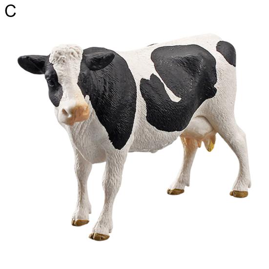 Animal Model Solid Meticulous Workmanship Plastic Simmental Cow Animal Model for Desktop Decoration