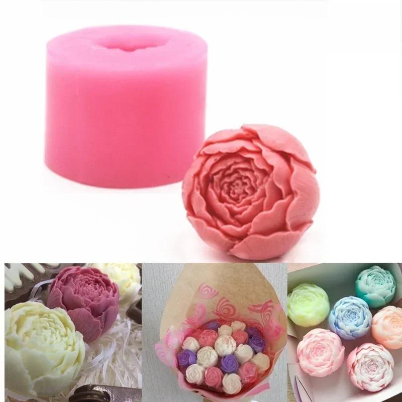 Creative Design 3D Rose Flower Silicone Soap Mold Candle DIY Cake Chocolate Candy Baking Mould Handmade Craft Pretty Flower Mold
