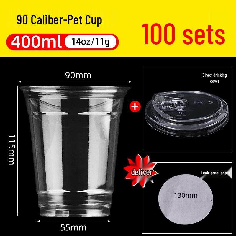 Leak-Proof PET Plastic Beverage Cup with Lid – Transparent Disposable Coffee & Cold Drink Cup