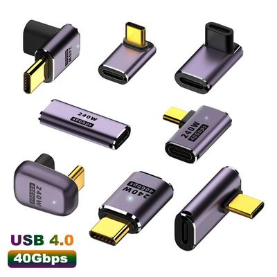 LED Indicator Data Transfer Male To Female Type C Adapter 40Gbps 240W Fast Charging USB C Converter
