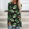 Women's Halloween Printed Long Sleeve Round Neck T-Shirt Mid-Length Casual Top