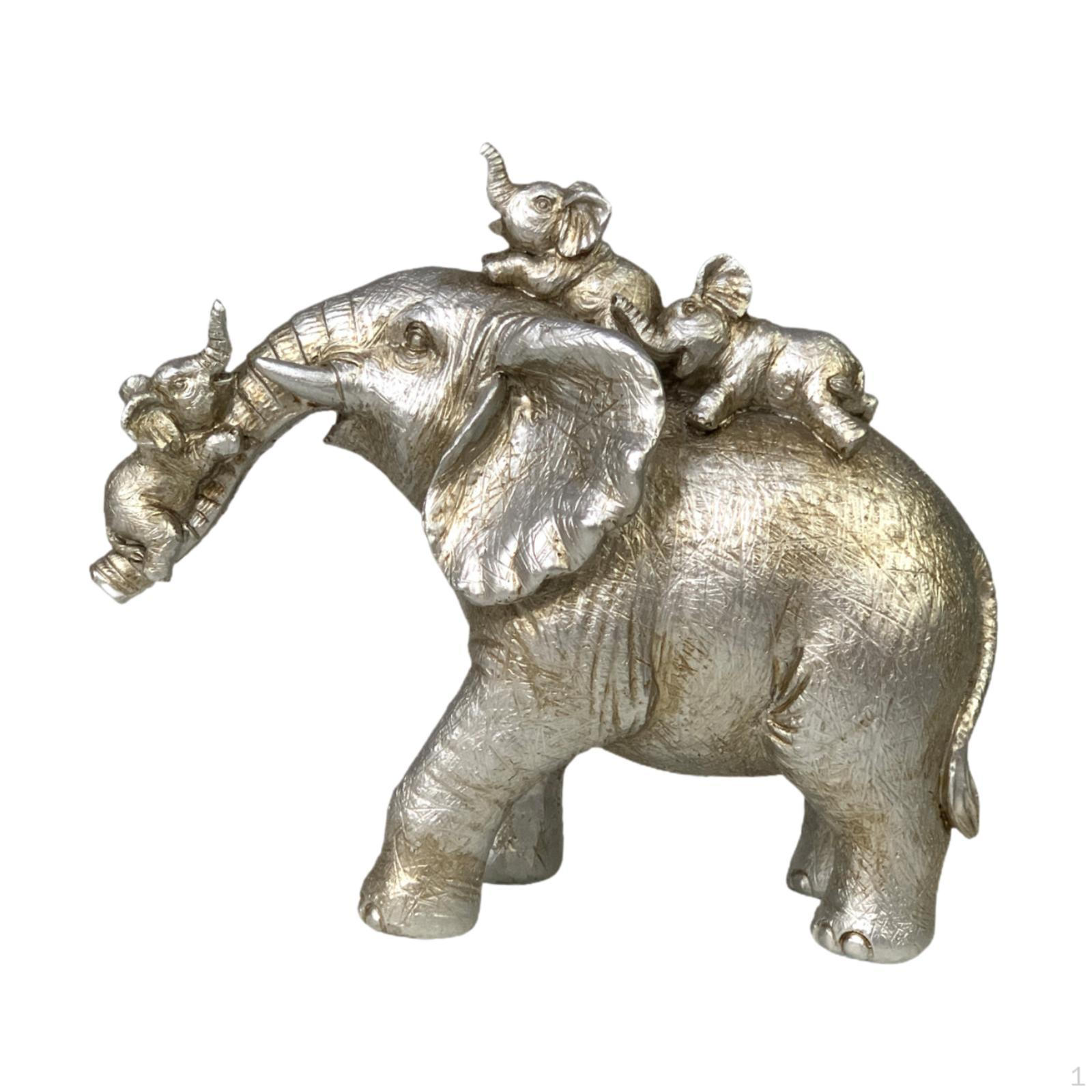 

Статуя слона, коллекция скульптур животных, креативная фигурка из смолы, настольный декор для подоконника Style A Silver