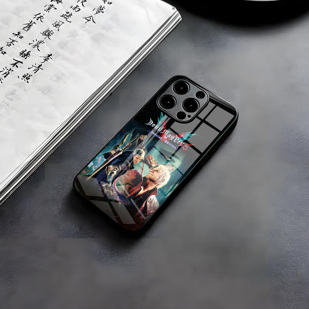 Game D-Devil May Cry DMC Phone Case For IPhone 17 Air 16 E Pro Max 15 14 13 Mini 12 Pro 11 Max Plus Black Glass Cover
