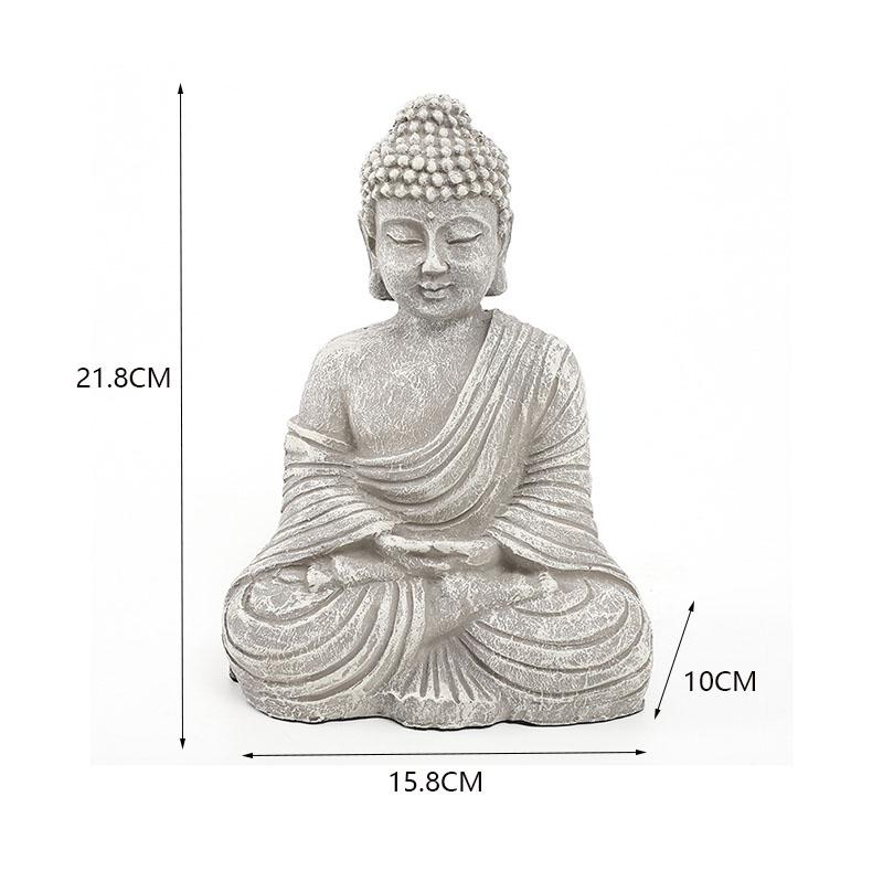 Buddha statue with smiling face, resin statue, handicraft decoration, Chinese style