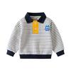 Boys Color Block Sweatshirt Stand Collar Pullover Long Sleeve Autumn Fashion Top for Toddler and Kids