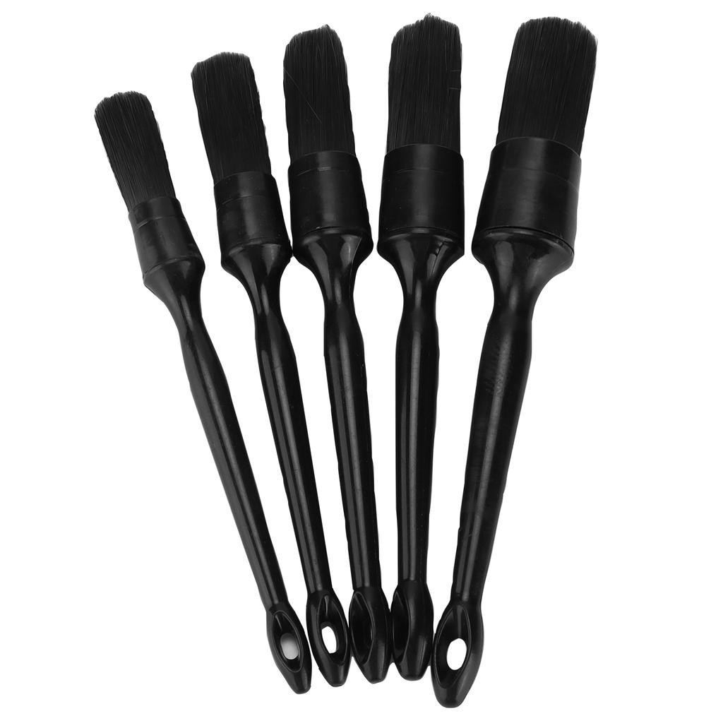 5PCSSet Car Cleaning Detailing Brush Set Black Pure Mane Microfiber Microfilament Maintenance Tool