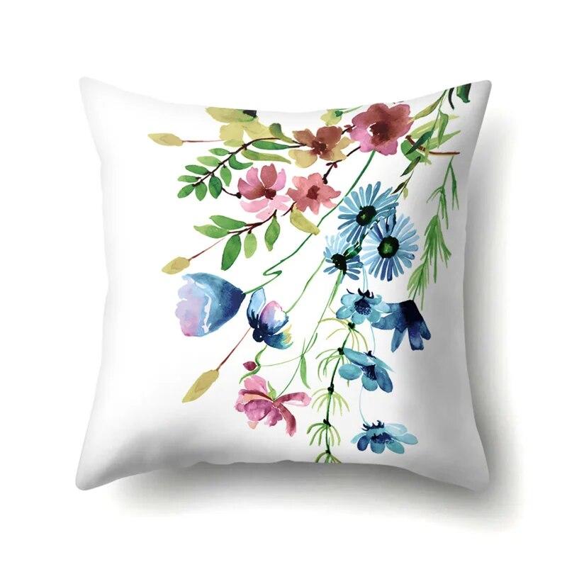 Modern Living Room Sofa Pillow Cover Home Decoration Natural Plant Flower Leaf Print Cushion