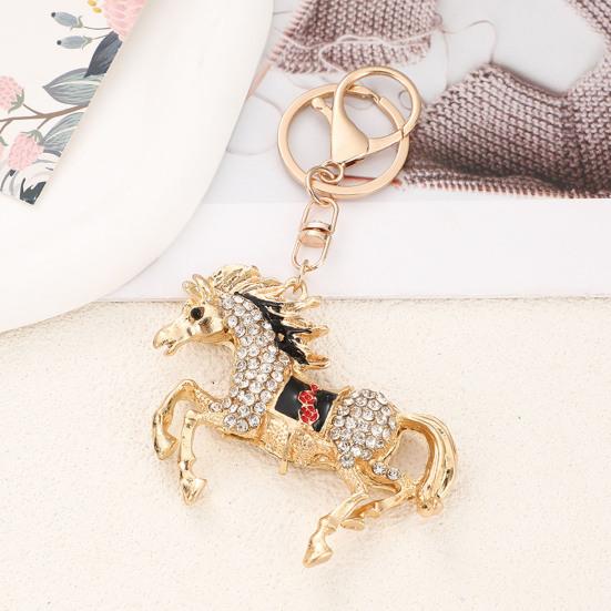 Year of Horse Keychain 2026 Horse Year Pendant Metal Carving Good Luck Charm Key Chain Bags Backpacks Decoration