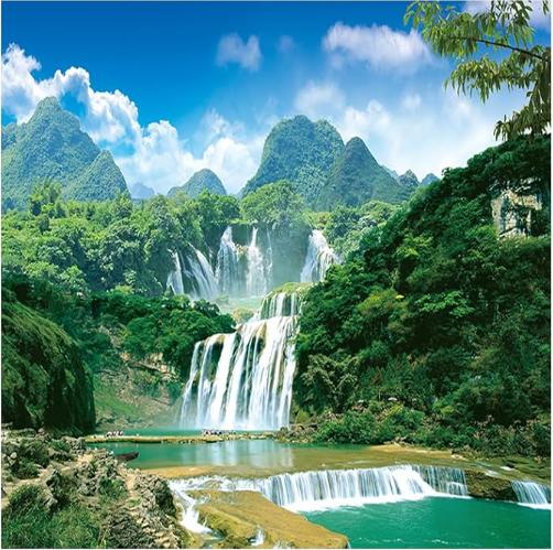 Mural Waterfall Wallpaper Landscape Background Wall Mural Living Room Bedroom Home Decoration Mural